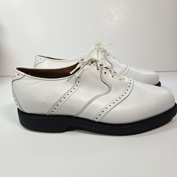 Allen Edmonds Linwood Golf Shoes Men\'s 9D White Leather USA EUC Original Golf main image 6